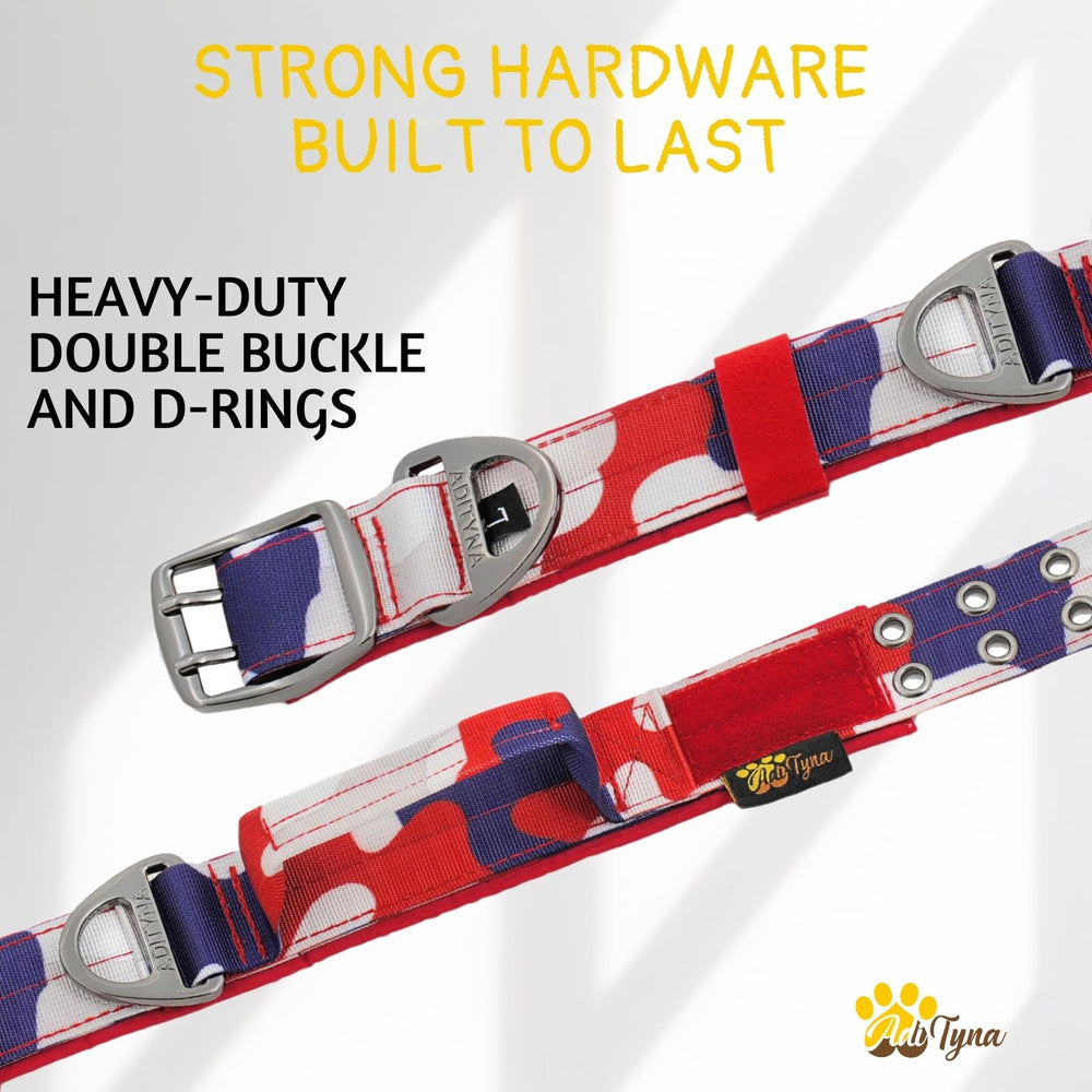 ADITYNA heavy-duty dog collar D-ring leash attachment for dependable leash connections.