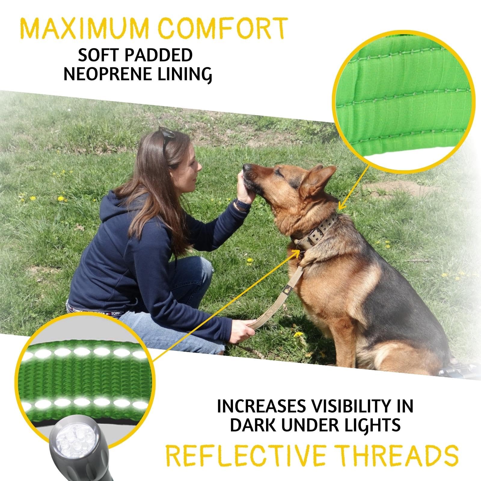 ADITYNA heavy-duty D-ring ensures secure leash attachment.
