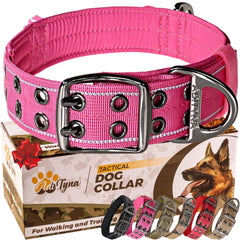 ADITYNA heavy-duty dog collar extra-large pink with handle for controlled walks