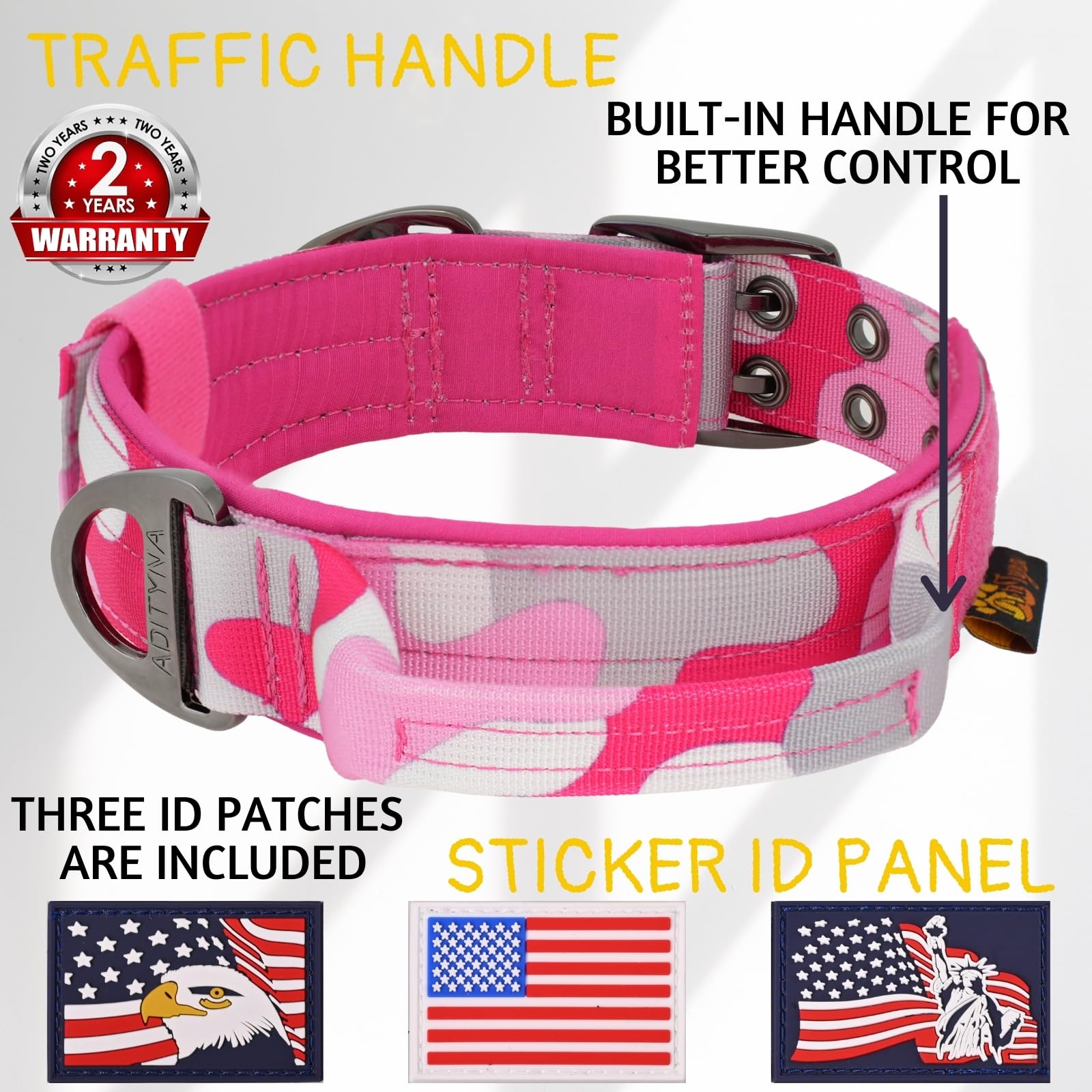 ADITYNA neoprene-padded collar providing comfortable wear and reduced chafing.