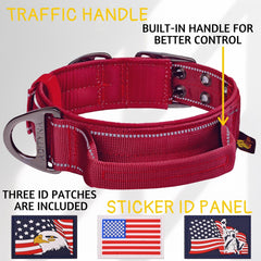 ADITYNA heavy-duty collar reflective stitching enhances visibility during nighttime walks.
