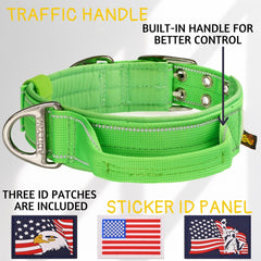 ADITYNA heavy-duty dog collar reflective stitching visible for safer nighttime walking