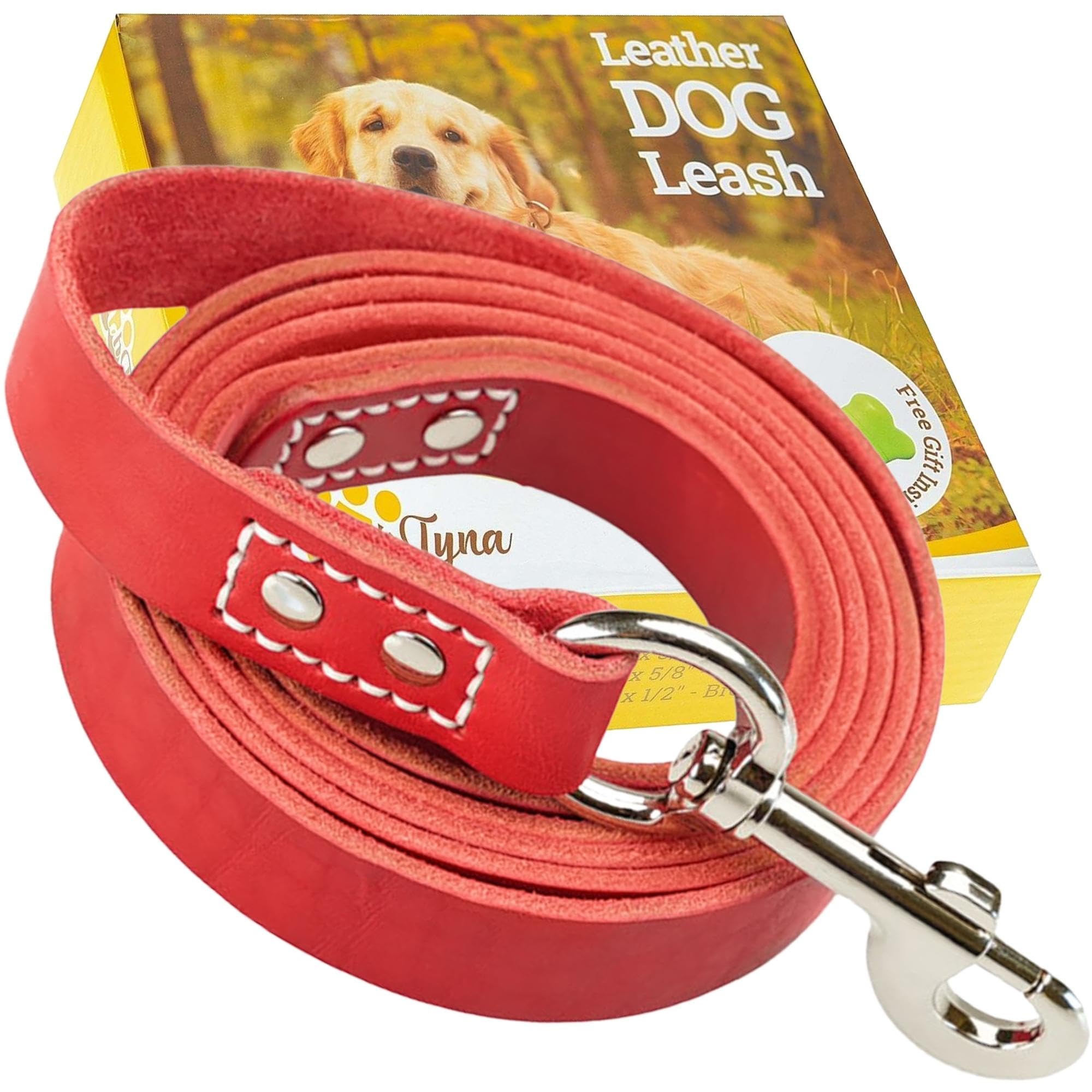 ADITYNA leather dog leash 6ft with 3-4 inch width for comfortable daily walks.