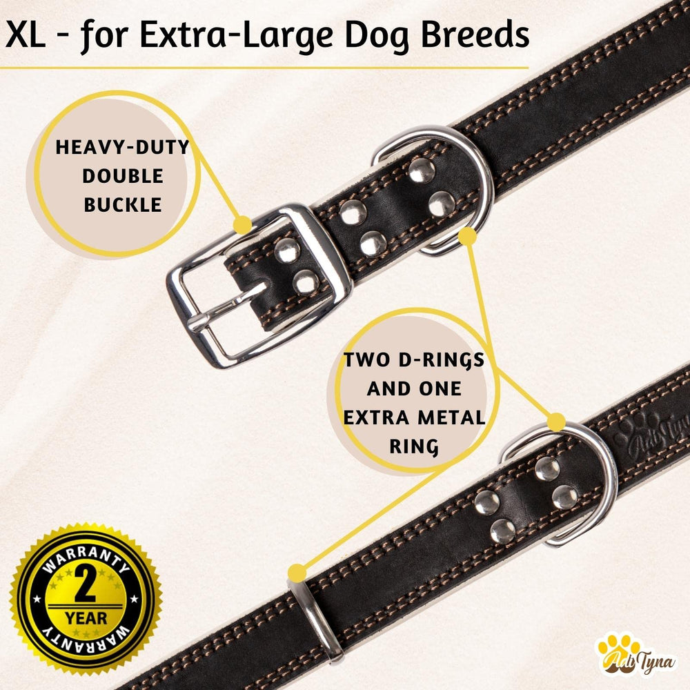 ADITYNA leather collar padded interior showing soft comfort during long wear
