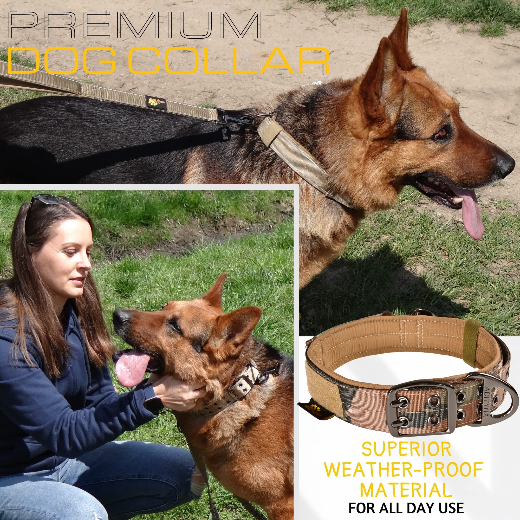 ADITYNA packaging and 2-year warranty badge on the collar.