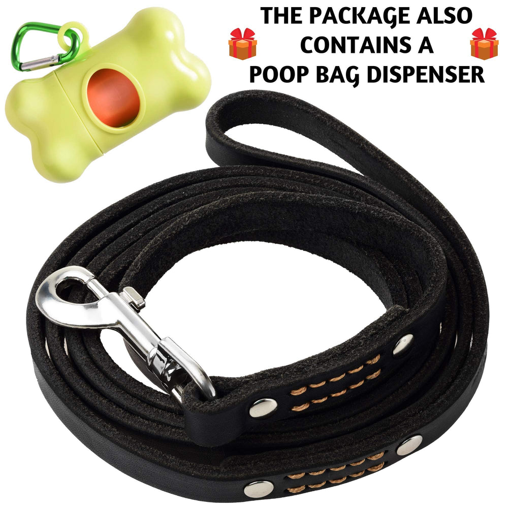 ADITYNA premium leather dog leash easy-clean design for quick damp-wipe maintenance.