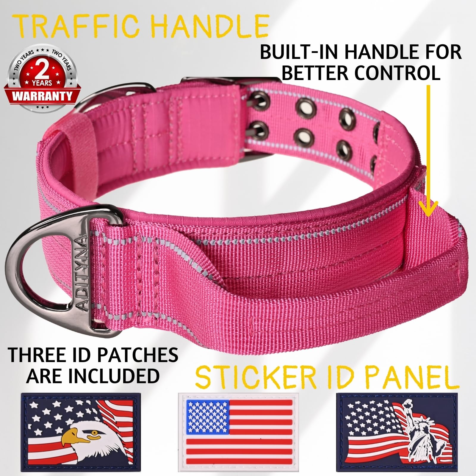 ADITYNA collar with reflective stitching for safer night walks