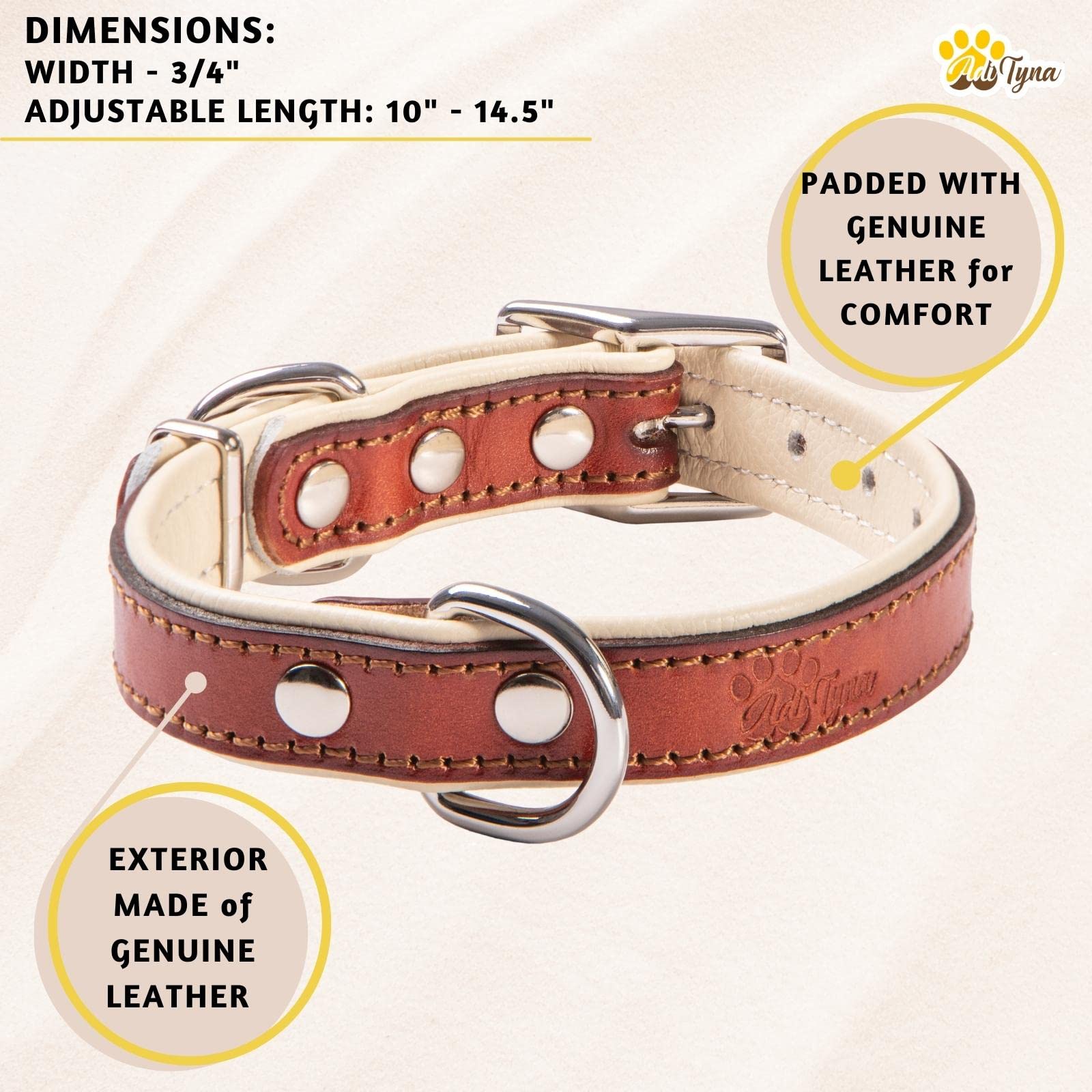 ADITYNA top-grain leather close-up highlighting padded interior for comfort.