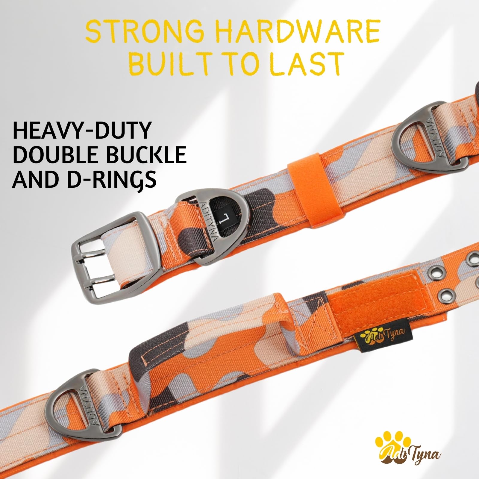 ADITYNA weather-resistant collar endures rain and mud for outdoor use.