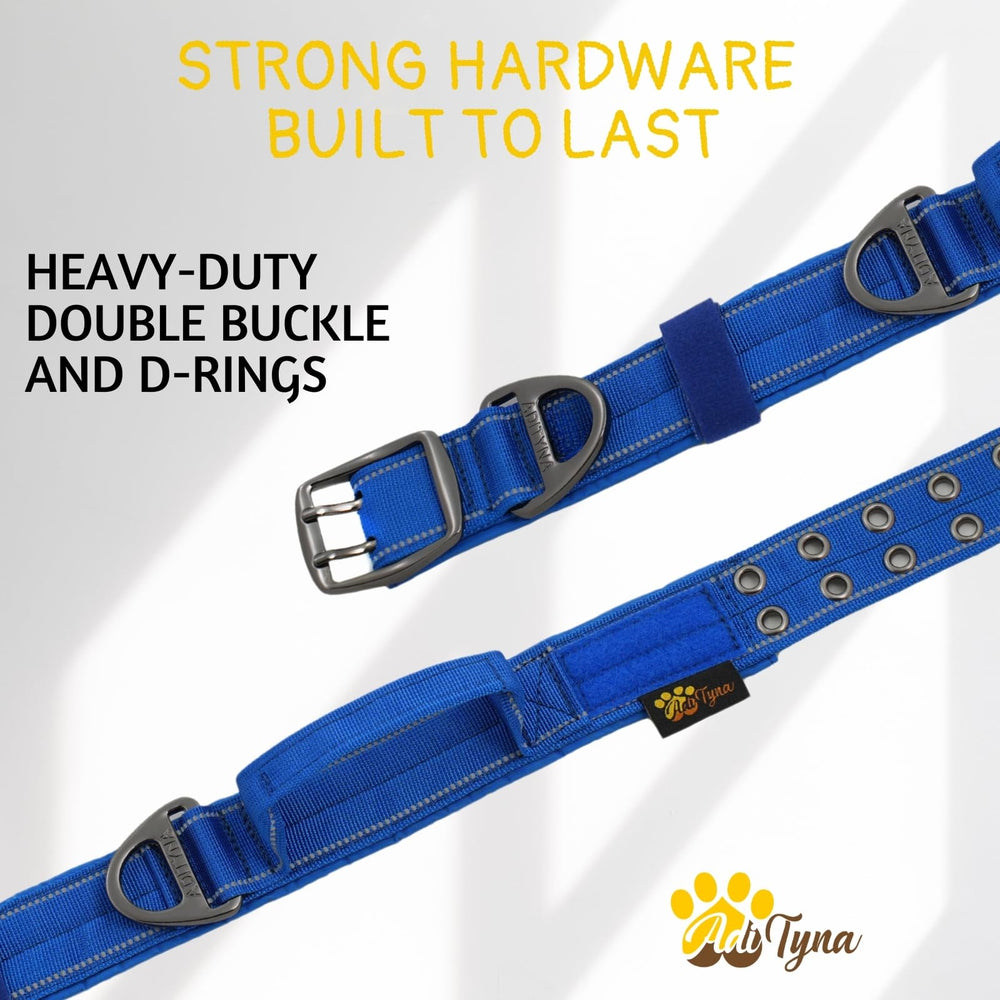 ADITYNA wide 1.5-inch collar supports active medium dogs comfortably.