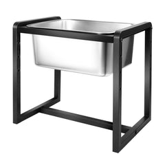 Adjustable height elevated dog water bowls with metal stand at 8 inches for growing pets' comfort.