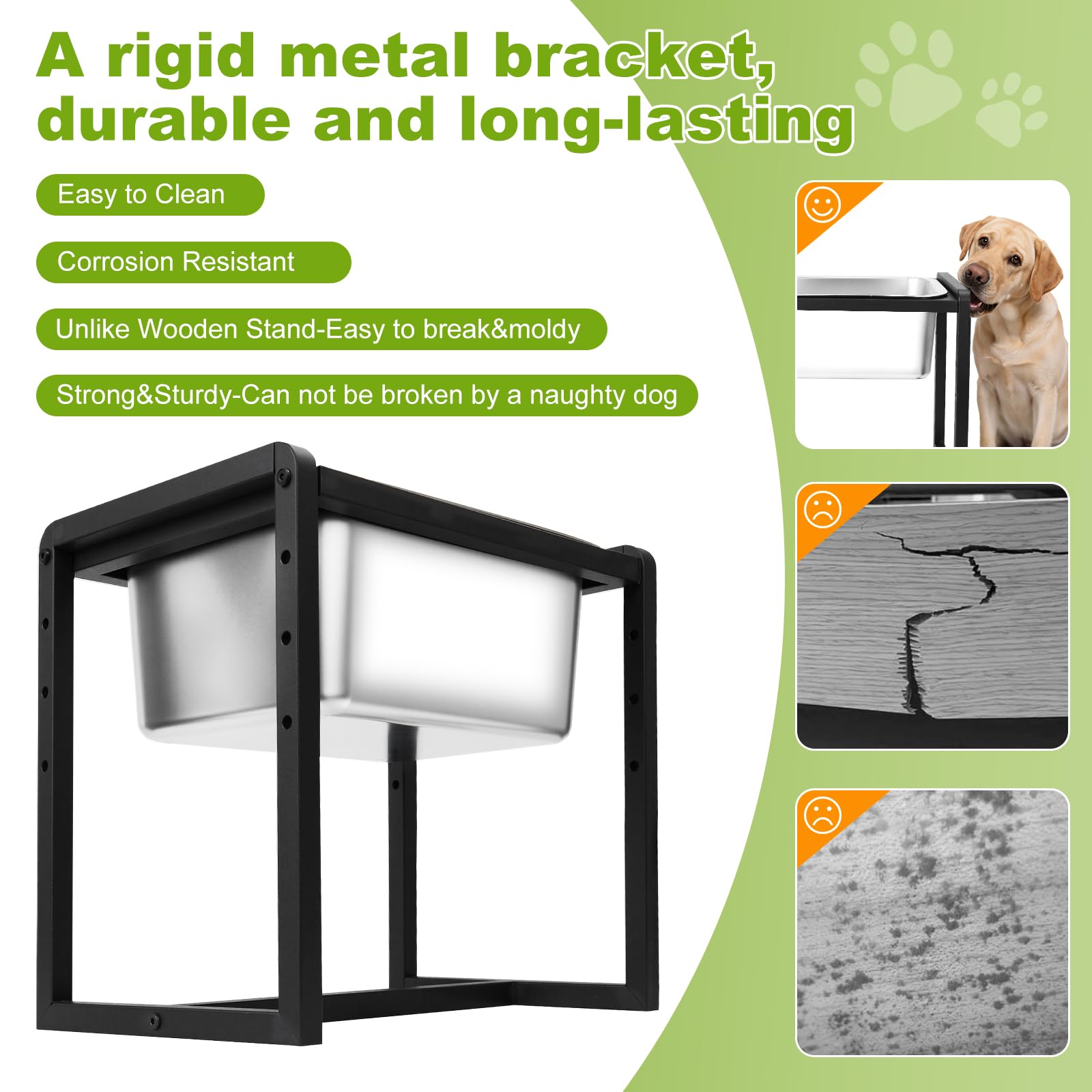 Adjustable Height Elevated Large Dog Water Bowl supports comfortable swallowing and digestion.