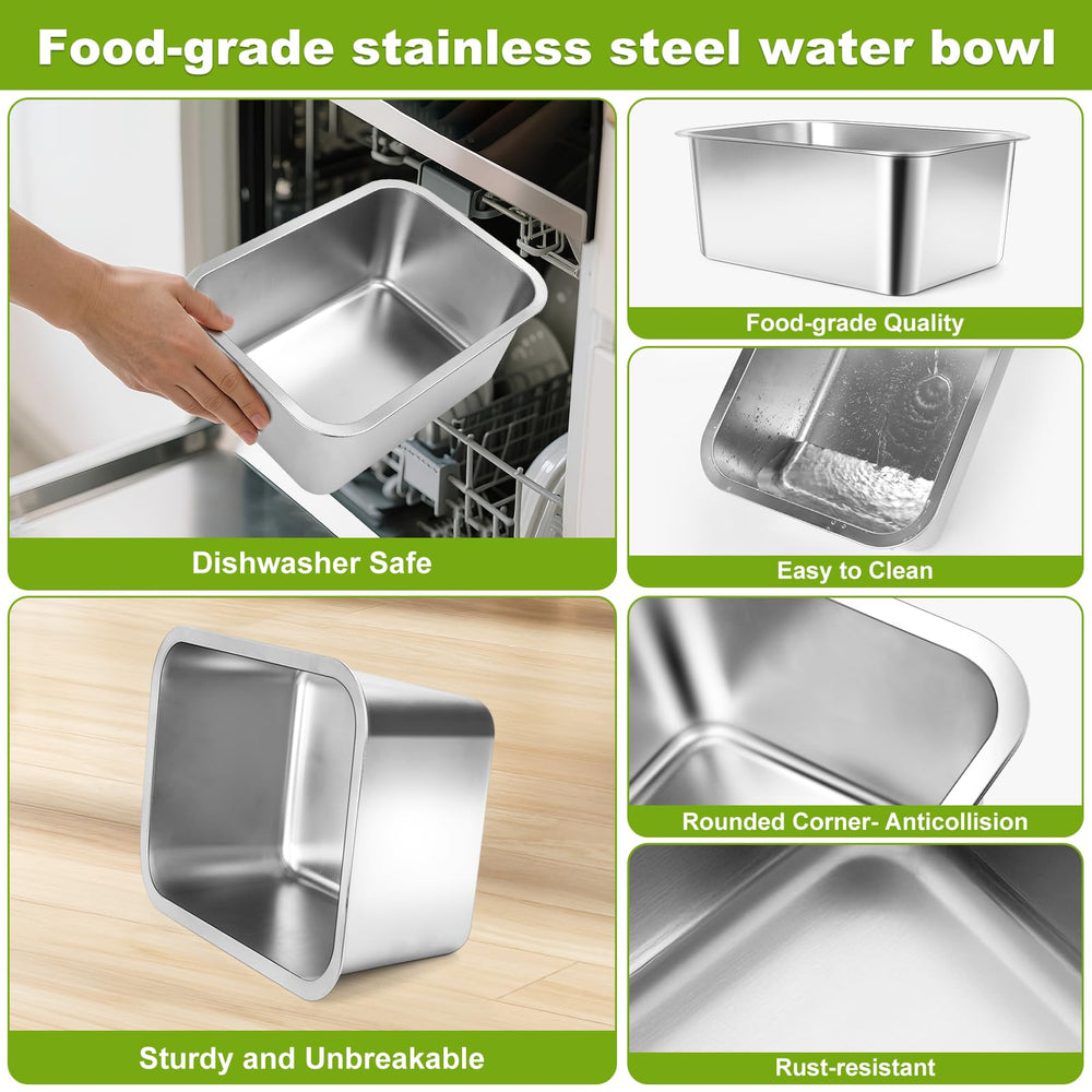 Adjustable Height Elevated Large Dog Water Bowl with non-slip rubber feet.