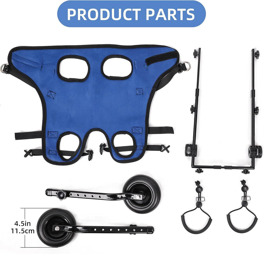 Adjustable Small Dog Wheelchair compact design aids tidy storage at home.