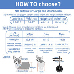Adjustable Small Dog Wheelchair side view shows adjustable fit for stability.