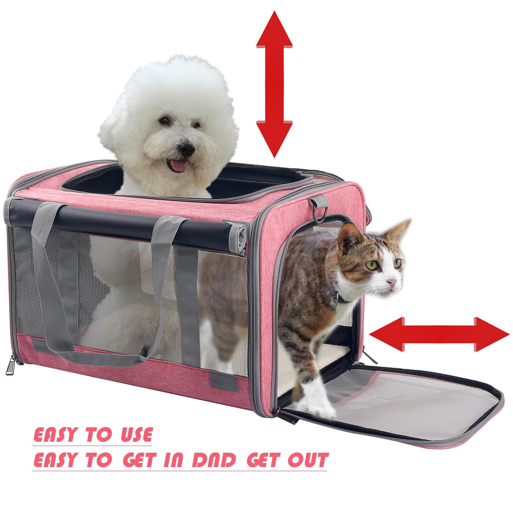 Adkyop carrier ventilation mesh ensures visibility and airflow for comfortable transport.