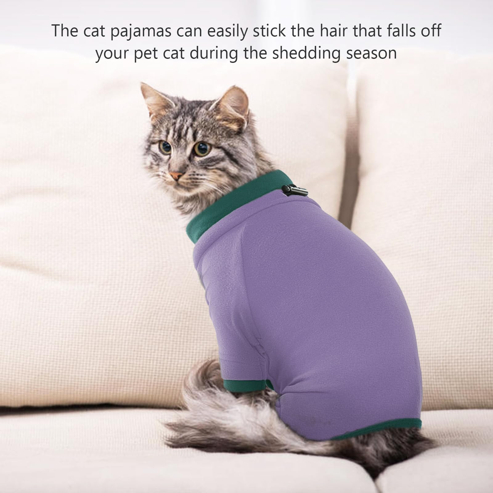 ADNIKIA anti-licking cat wear demonstrating breathable cotton fabric and comfy fit for daily wear