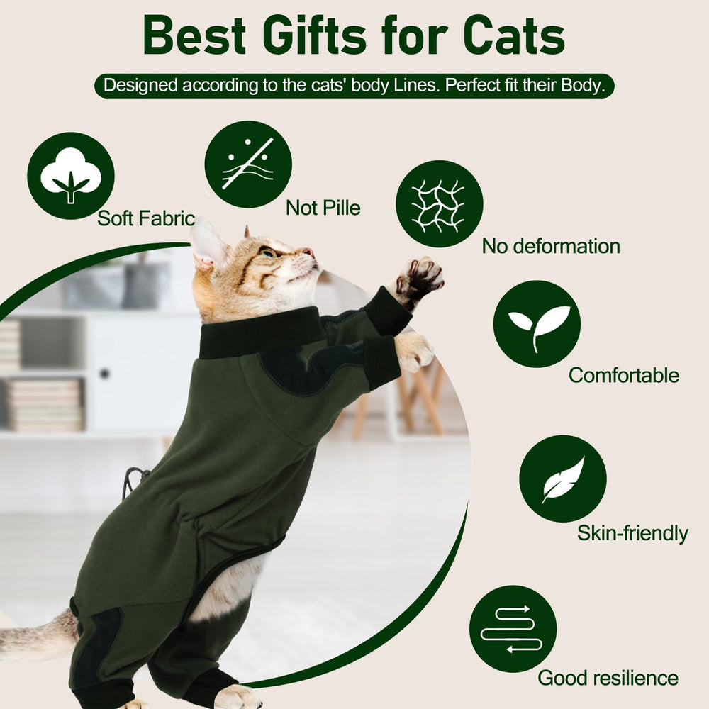 ADNIKIA cat pajamas surgery-suit: protective recovery wear for wounds and hotspots