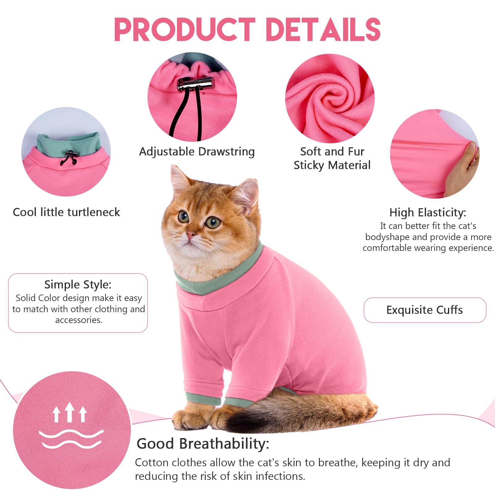 ADNIKIA cat recovery suit abdomen protects wounds during recovery