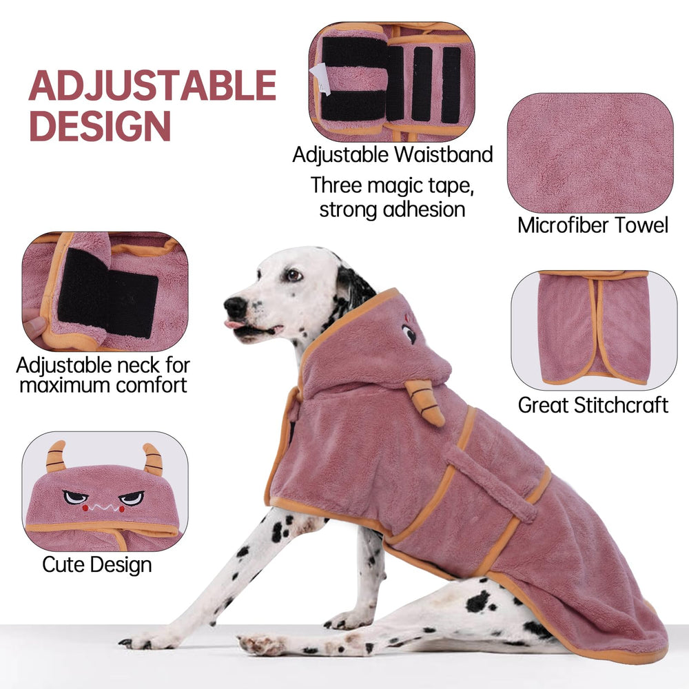 ADNIKIA dog drying coat belly-strap closeup emphasizes secure fit and easy on-off.