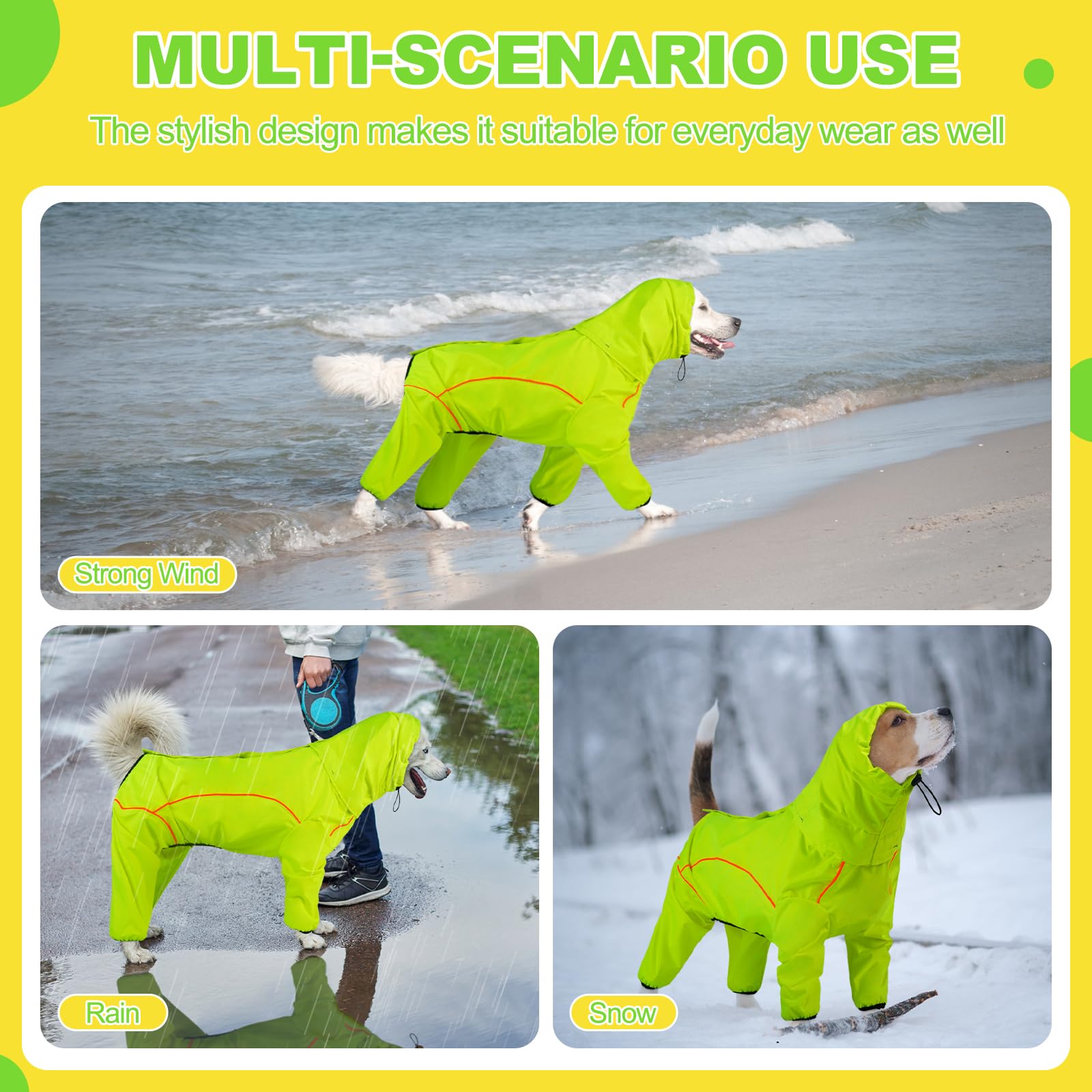 ADNIKIA dog raincoat machine washable care keeps it fresh after muddy outings.