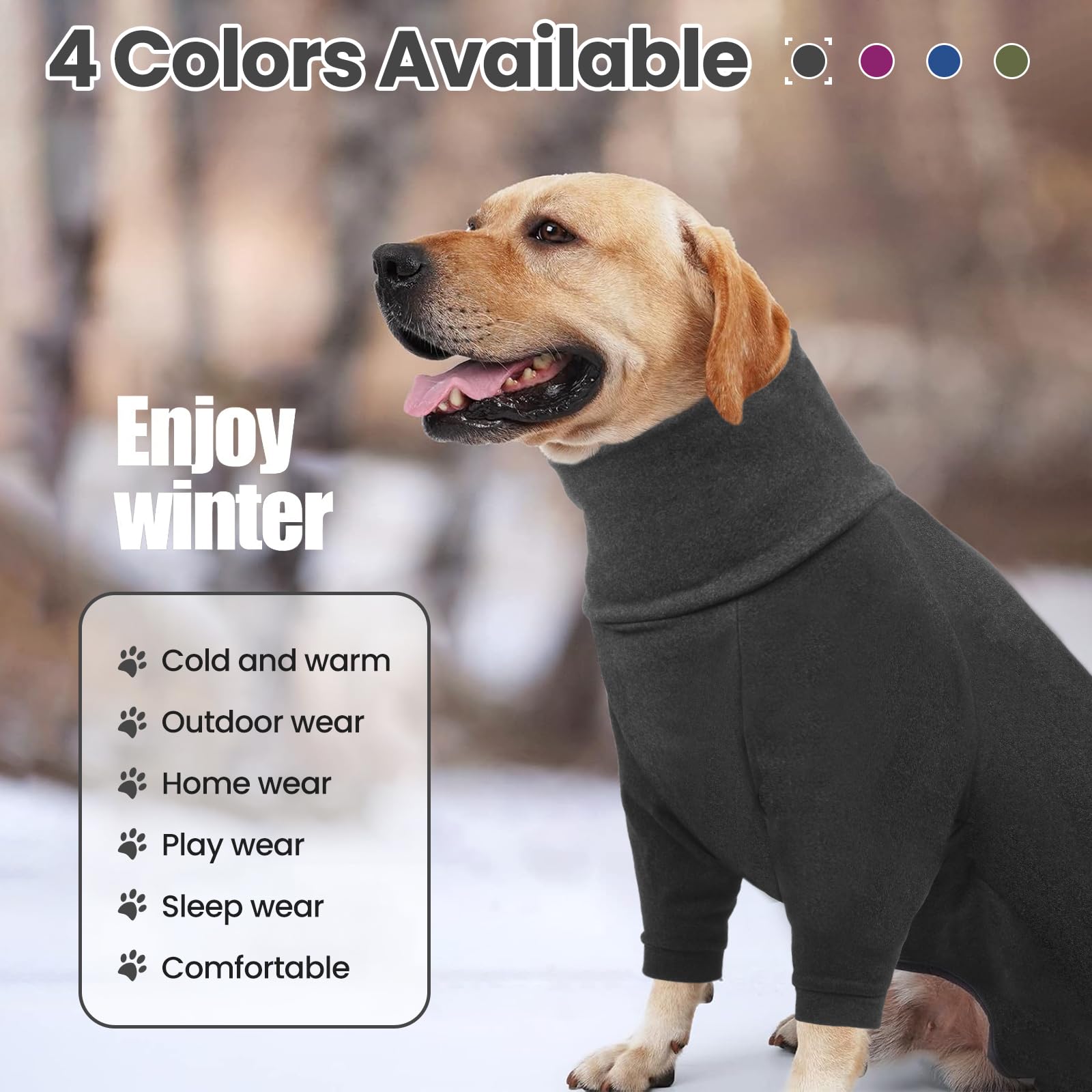 ADNIKIA dog winter coat enables indoor play and outdoor adventures.