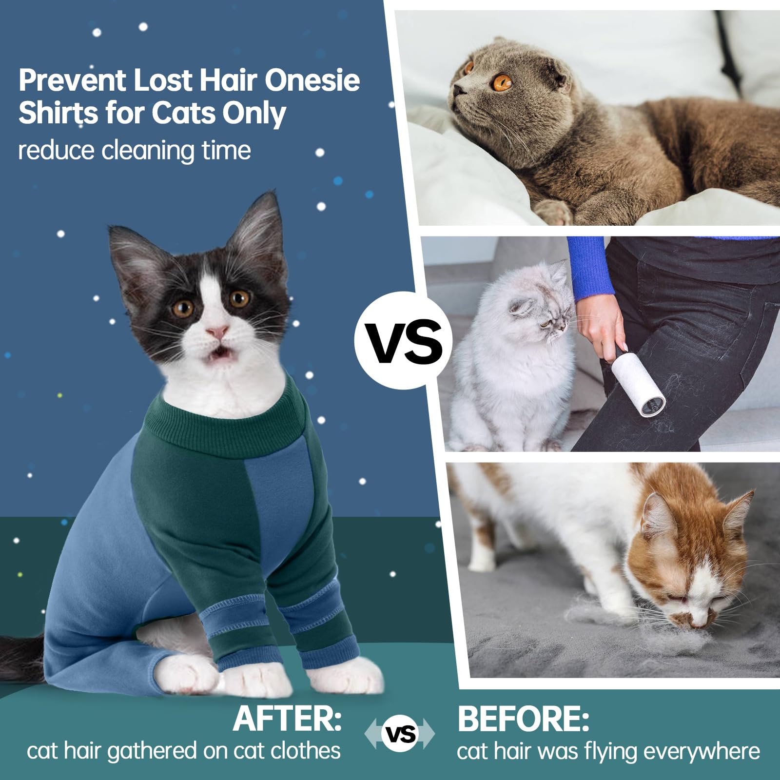 ADNIKIA long-sleeve cat onesie fashion shot showing easy-on design