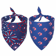 ADOGGYGO American flag paw prints bandana on a dog for a patriotic everyday look
