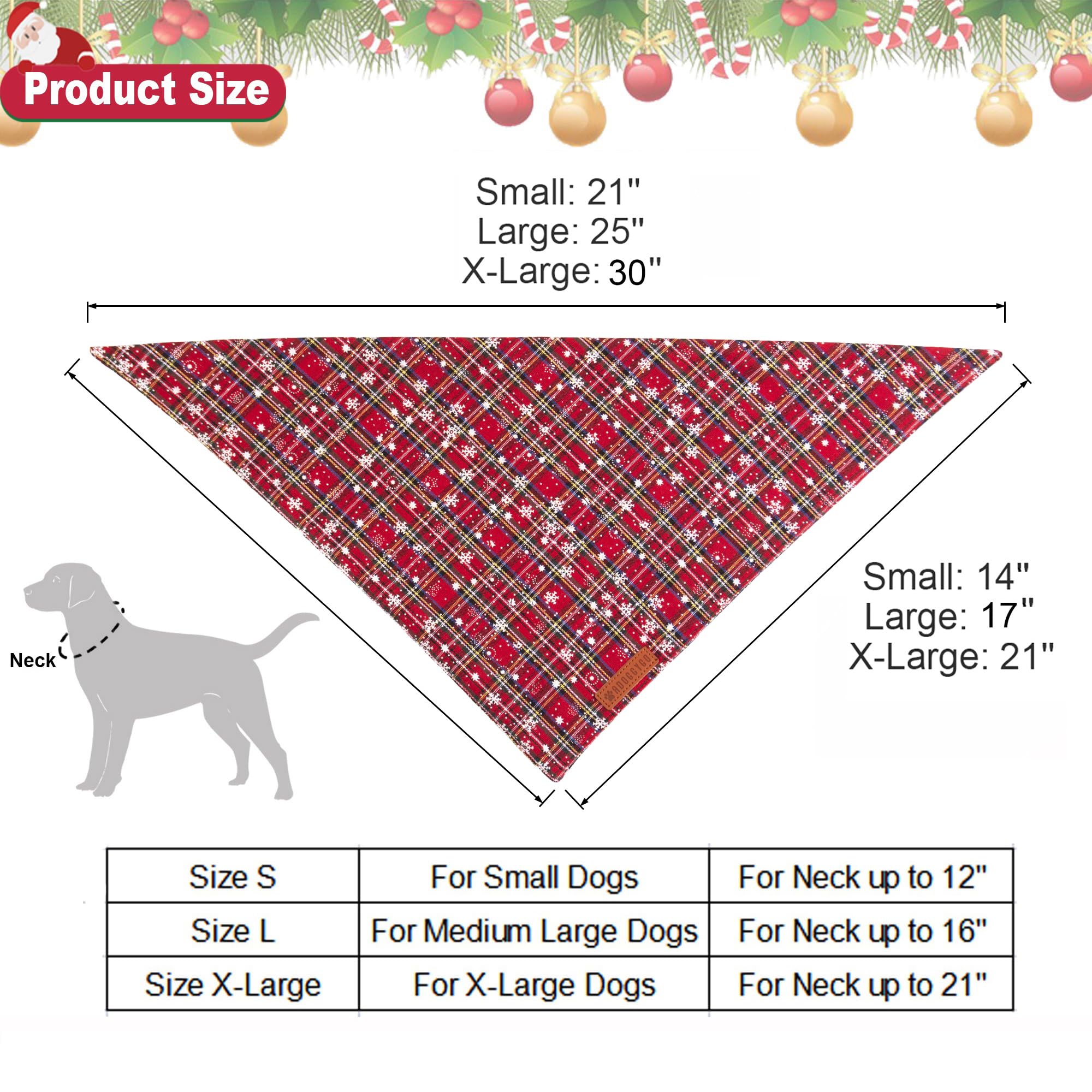 ADOGGYGO bandana navideña, ajuste cómodo para talla XL en eventos.