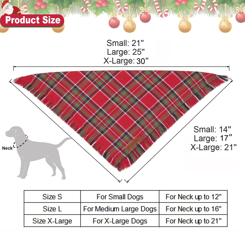 ADOGGYGO green plaid dog bandana on a medium-large dog during celebration.