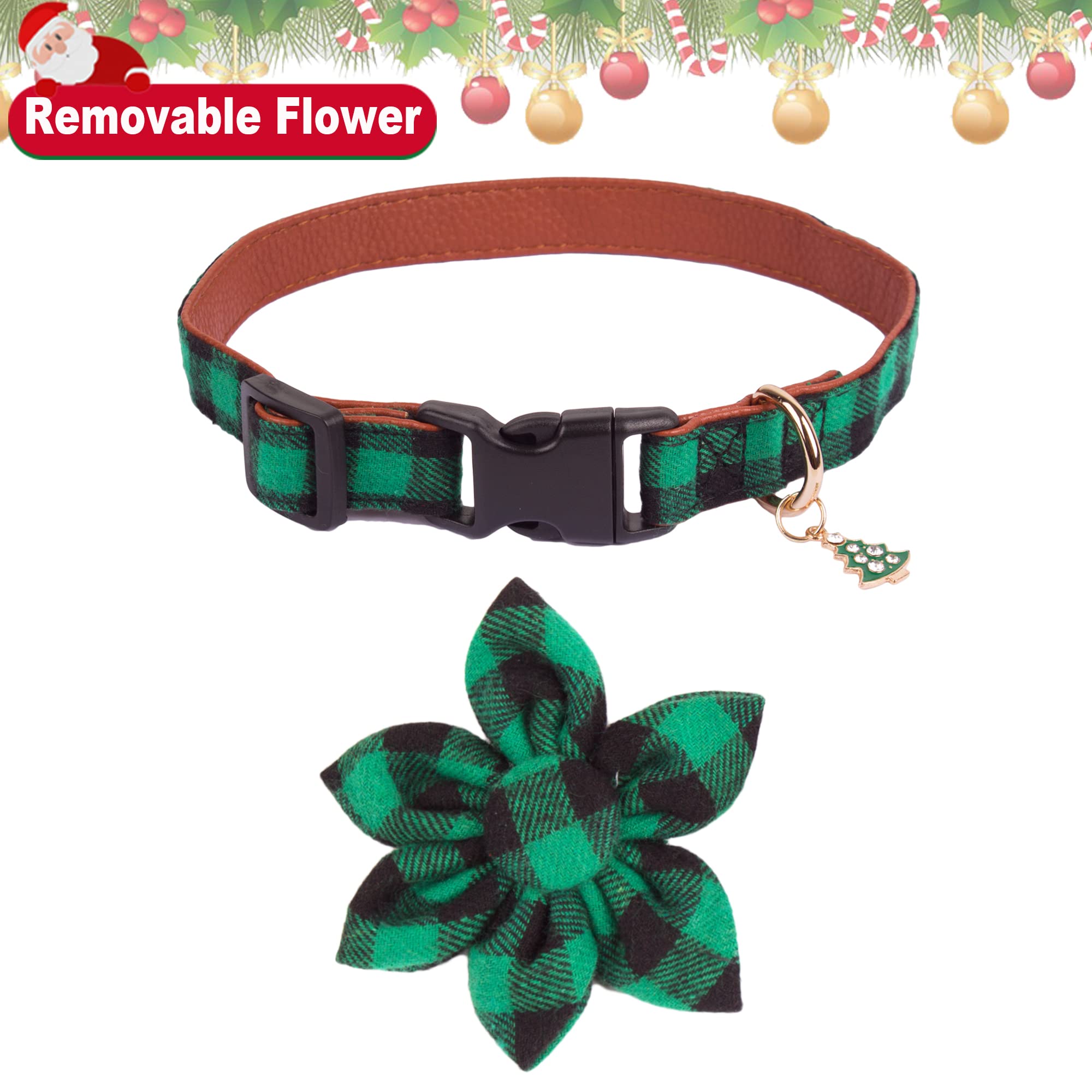 ADOGGYGO Christmas dog collar large size fits neck 14-22 inches