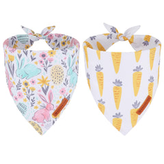 ADOGGYGO Easter bandana with rabbit pattern enhances festive dog photos.