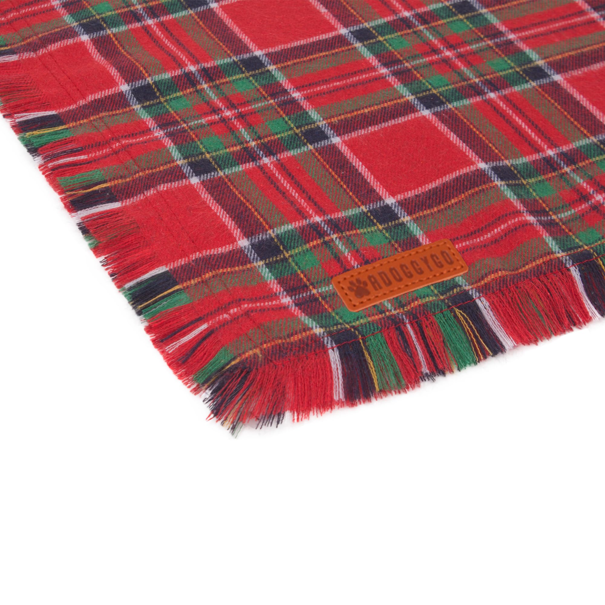 ADOGGYGO red-green Christmas bandana for dogs elevates holiday family moments.