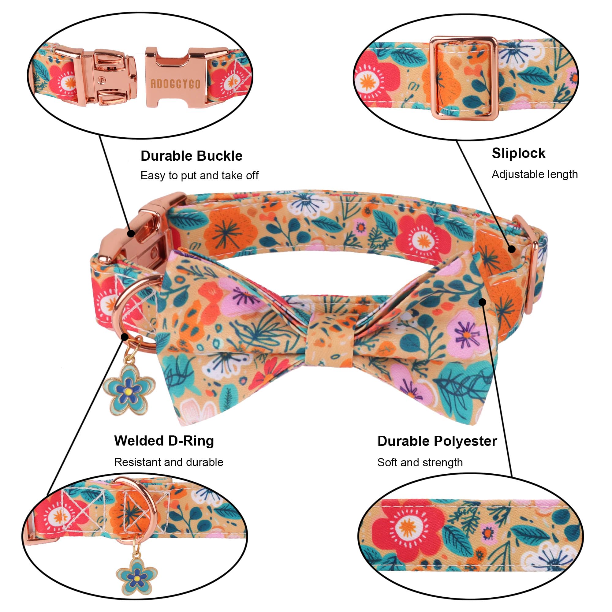 ADOGGYGO adjustable collar fits medium dogs like Beagles and Corgis