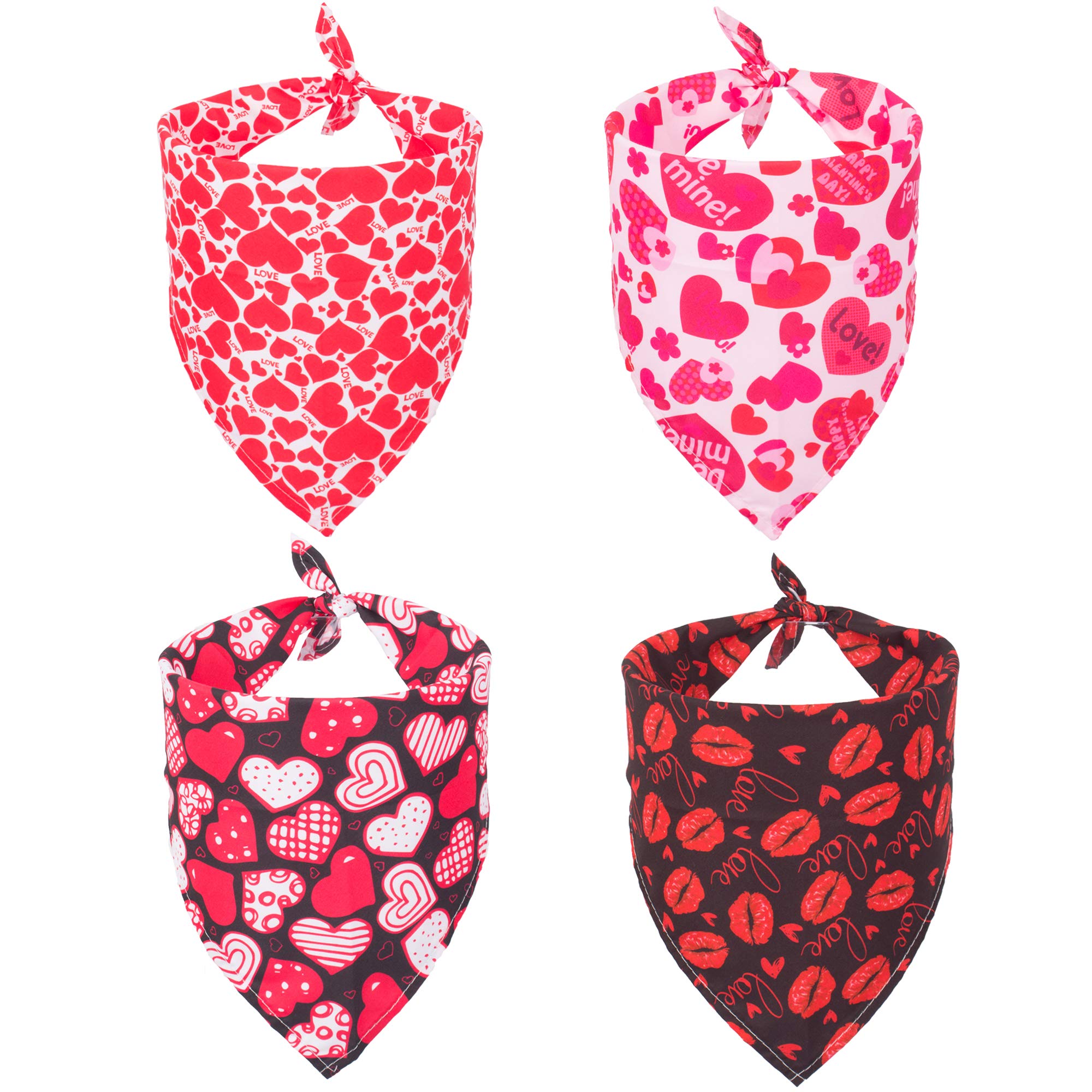 ADOGGYGO Valentine bandana in red heart pattern ideal for Valentine’s photos and events