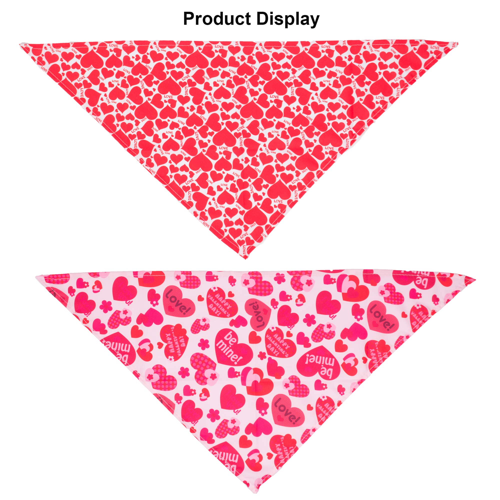 ADOGGYGO four-pack Valentine bandanas offer versatile styles for mix-and-match outfits