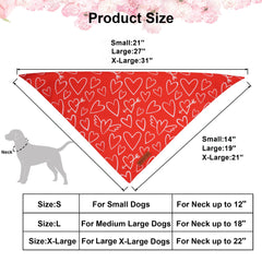 ADOGGYGO red heart bandana with durable double-layer fabric