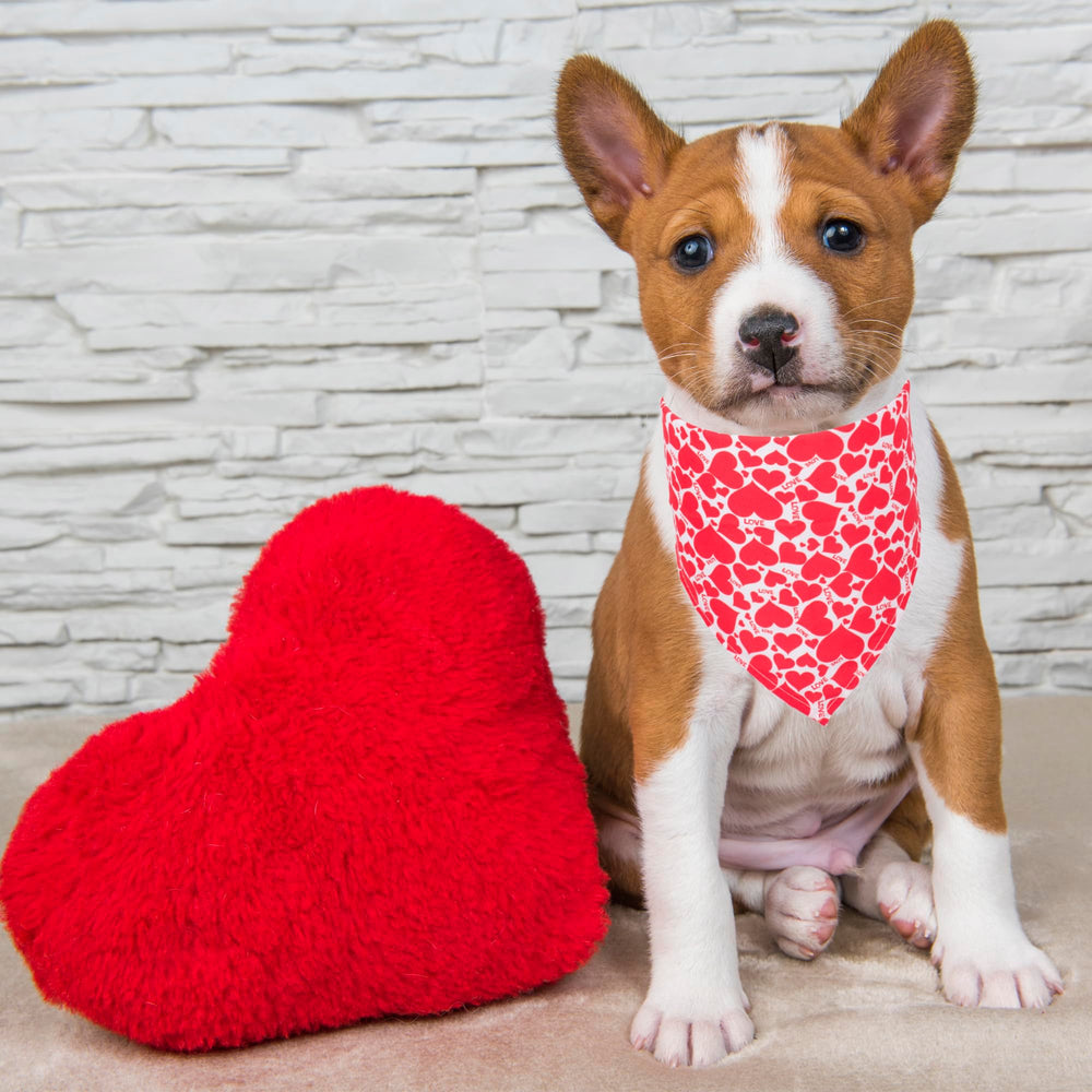 ADOGGYGO Valentine bandana, soft polyester material for everyday comfort.