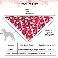 ADOGGYGO 4-pack set of Valentine bandanas for versatile outfits