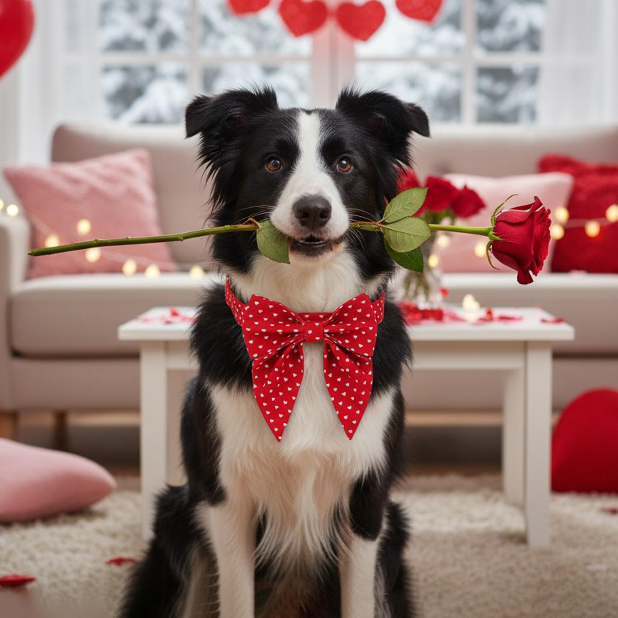 ADOGGYGO removable bowtie on collar for versatile Valentine styles during walks.