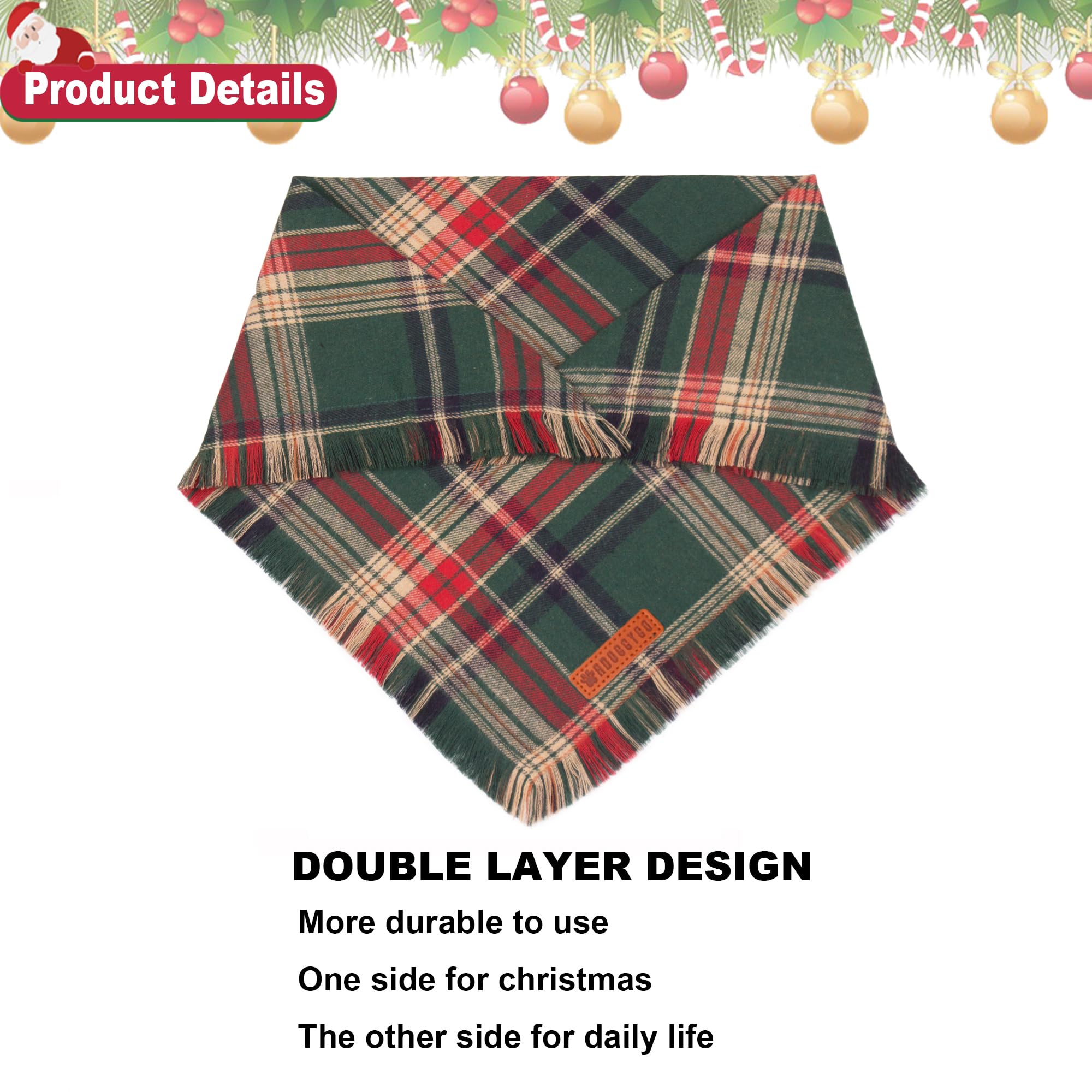 ADOGGYGO XL size dog bandana fits large breeds for festive photo readiness.