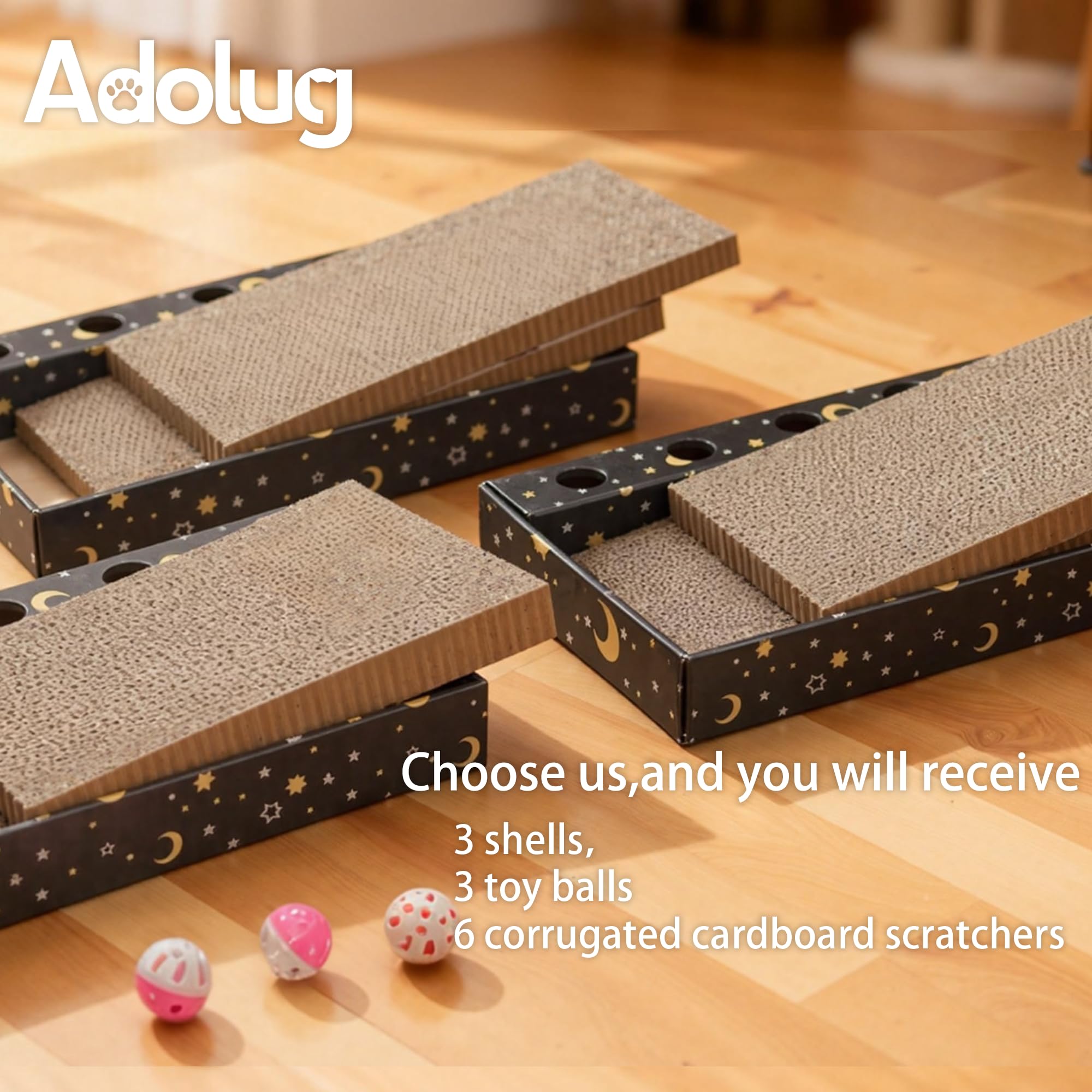 Adolug flat scratch pad extended surface for comfortable cat lounging and scratching