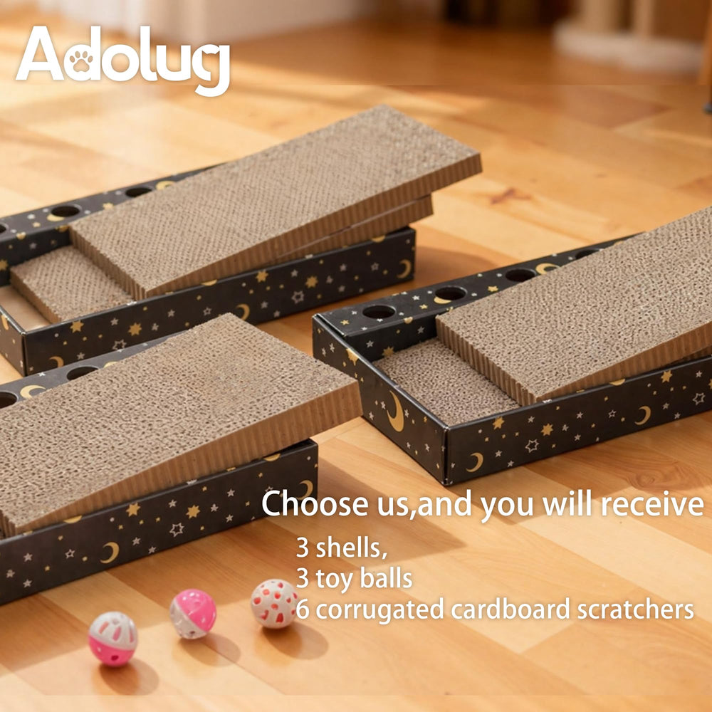 Adolug flat scratch pad extended surface for comfortable cat lounging and scratching