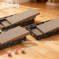 Adolug flat scratch pad extended surface for comfortable cat lounging and scratching