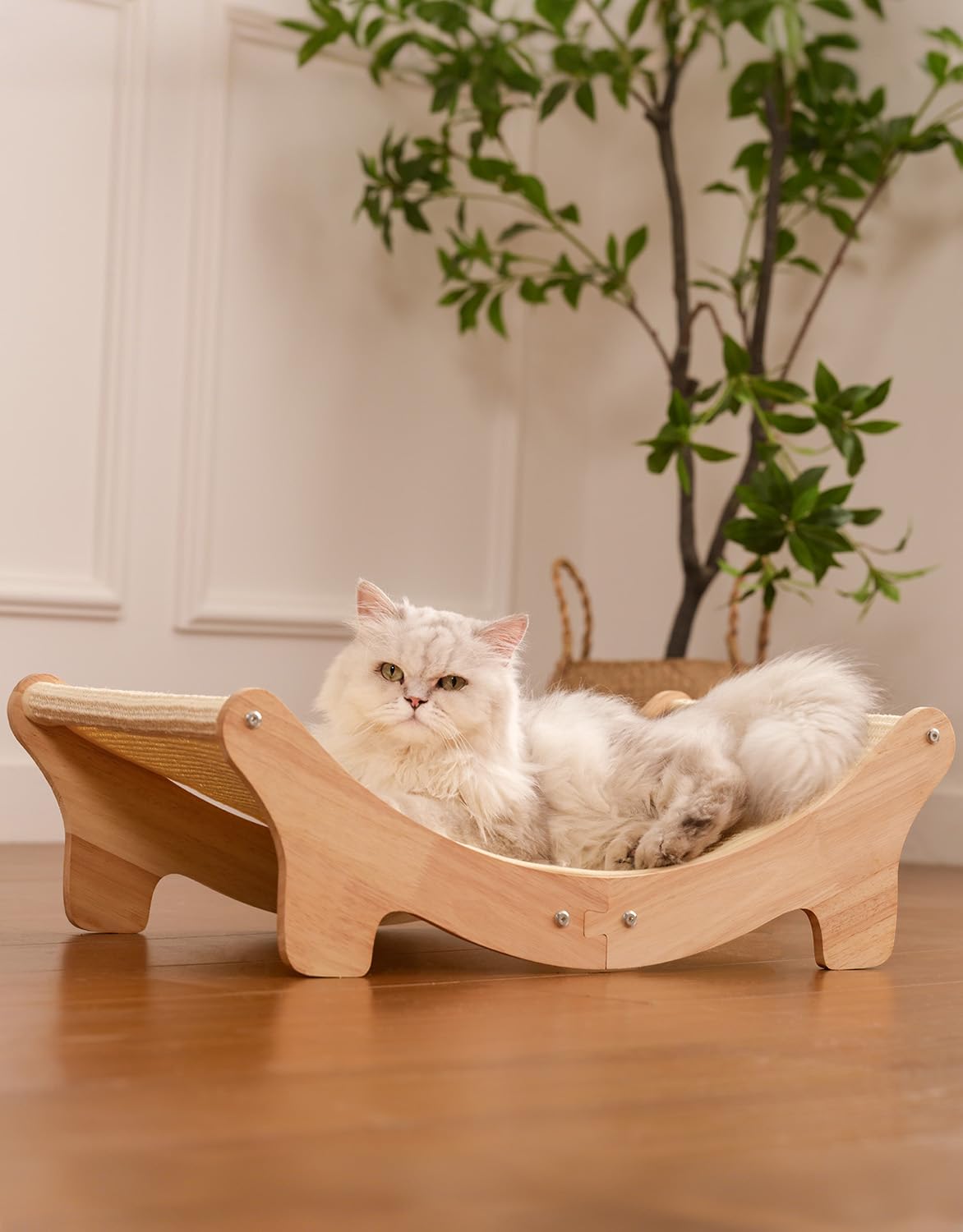 Adolug natural sisal scratcher surface for indoor cats' claw care.