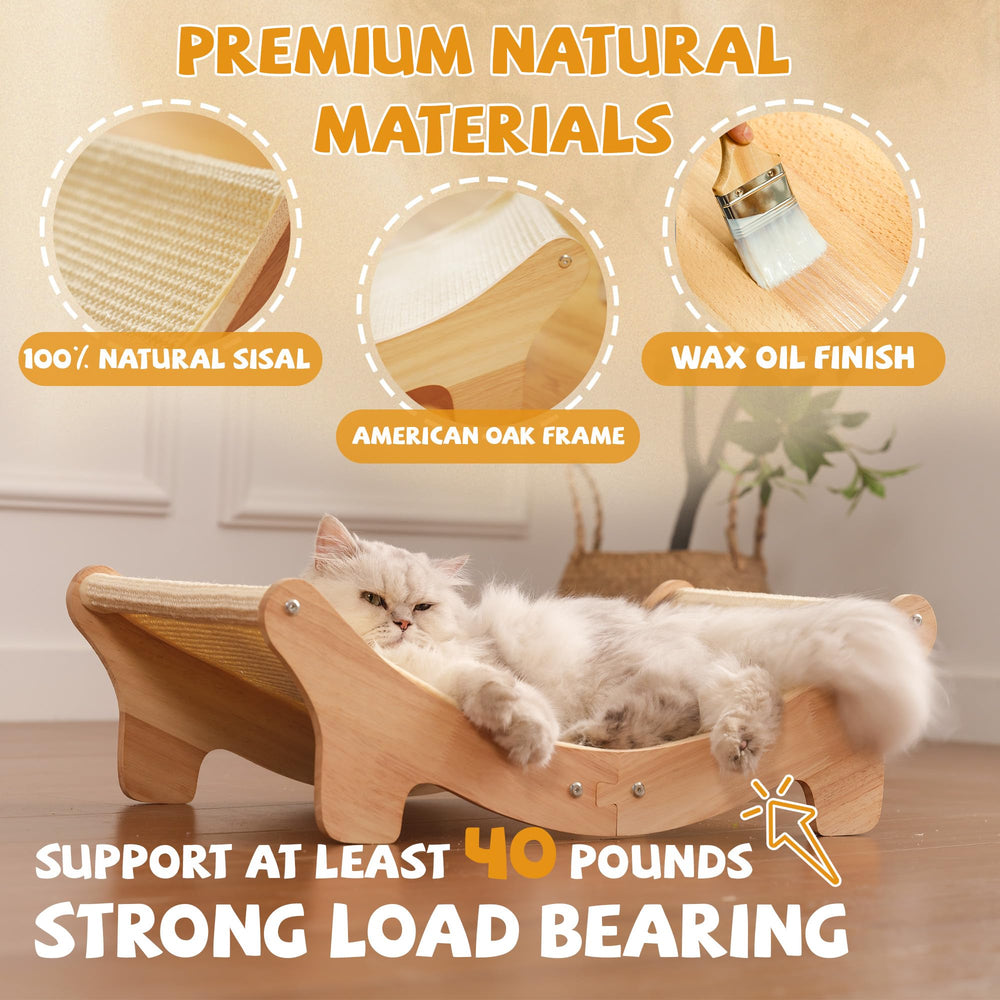 Adolug oak frame cat furniture offers sturdy support with modern design.