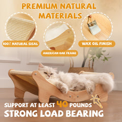 Adolug oak frame cat furniture offers sturdy support with modern design.
