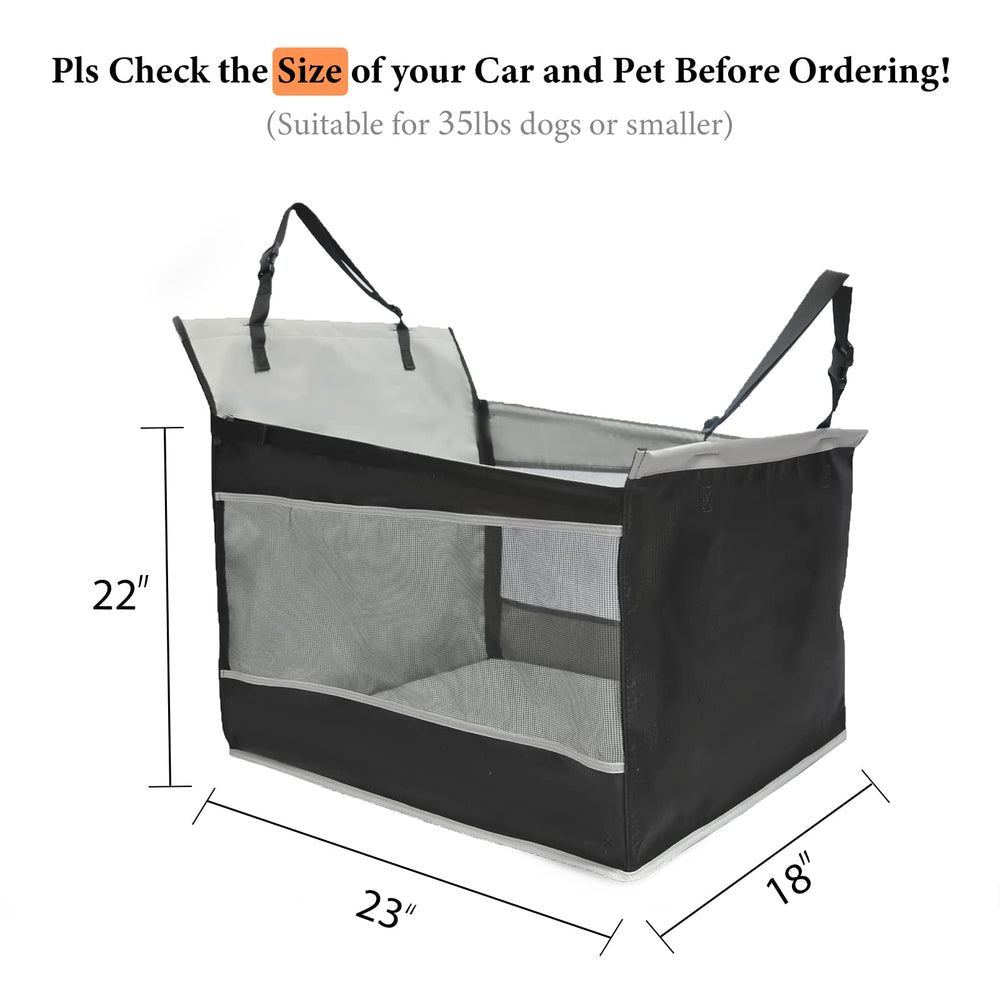 Adorepaw dog car seat large demonstrates adjustable seat belt leash for secure travel