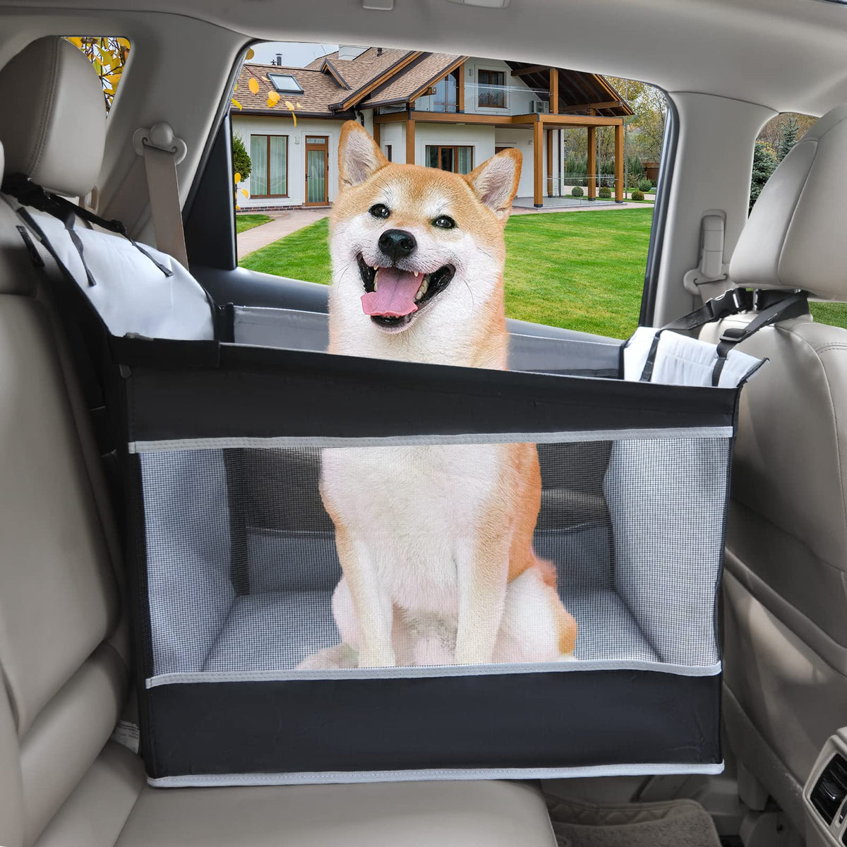 Adorepaw dog car seat large back-seat extender improves space and safety