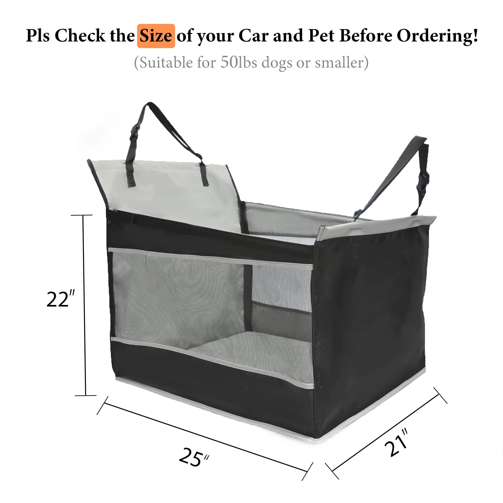 Adorepaw dog car seat non-slip bottom reduces shifting during drives